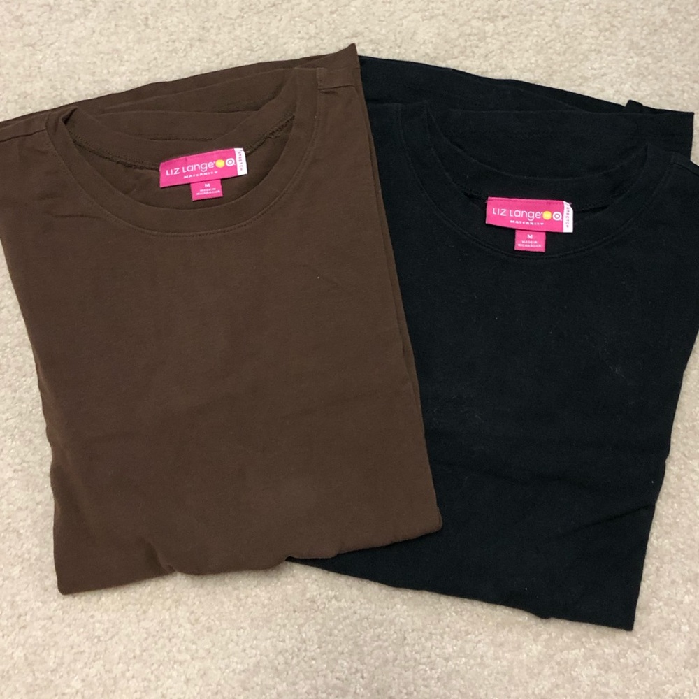 Lot of 2 Liz Lange Maternity Shirts Size M